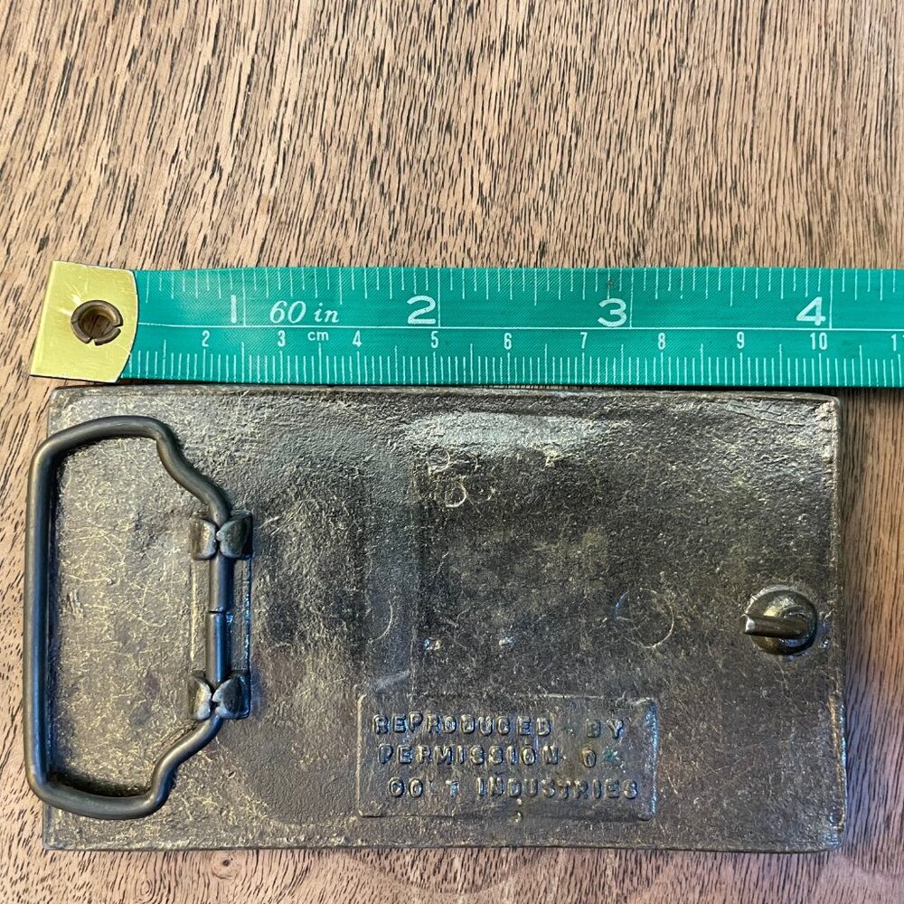 Vintage Brass Colt Revolvers "The World's Right Arm" Buckle - Picture 5 of 6